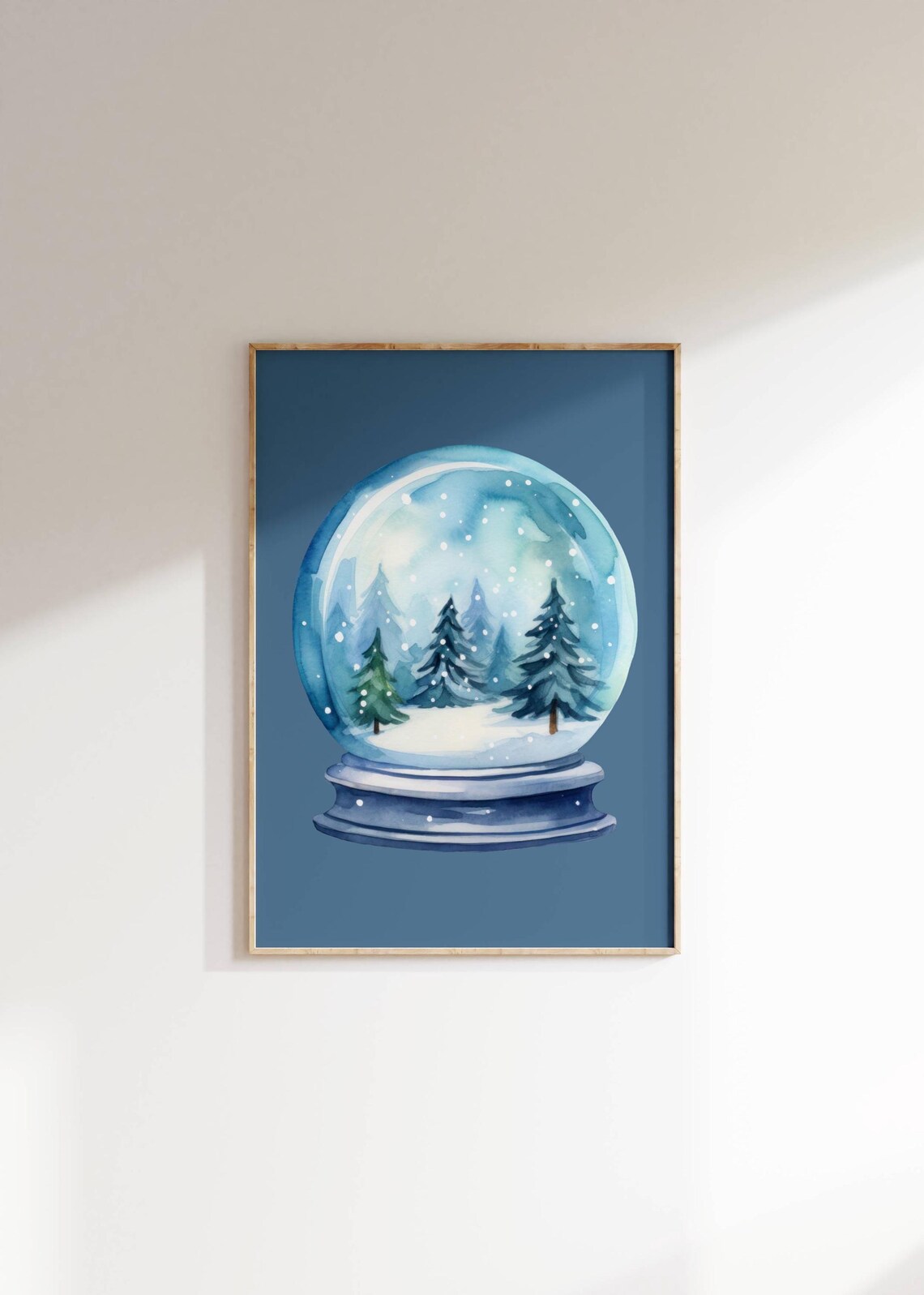Snow Globe Winter Wonderland Watercolor Art Print