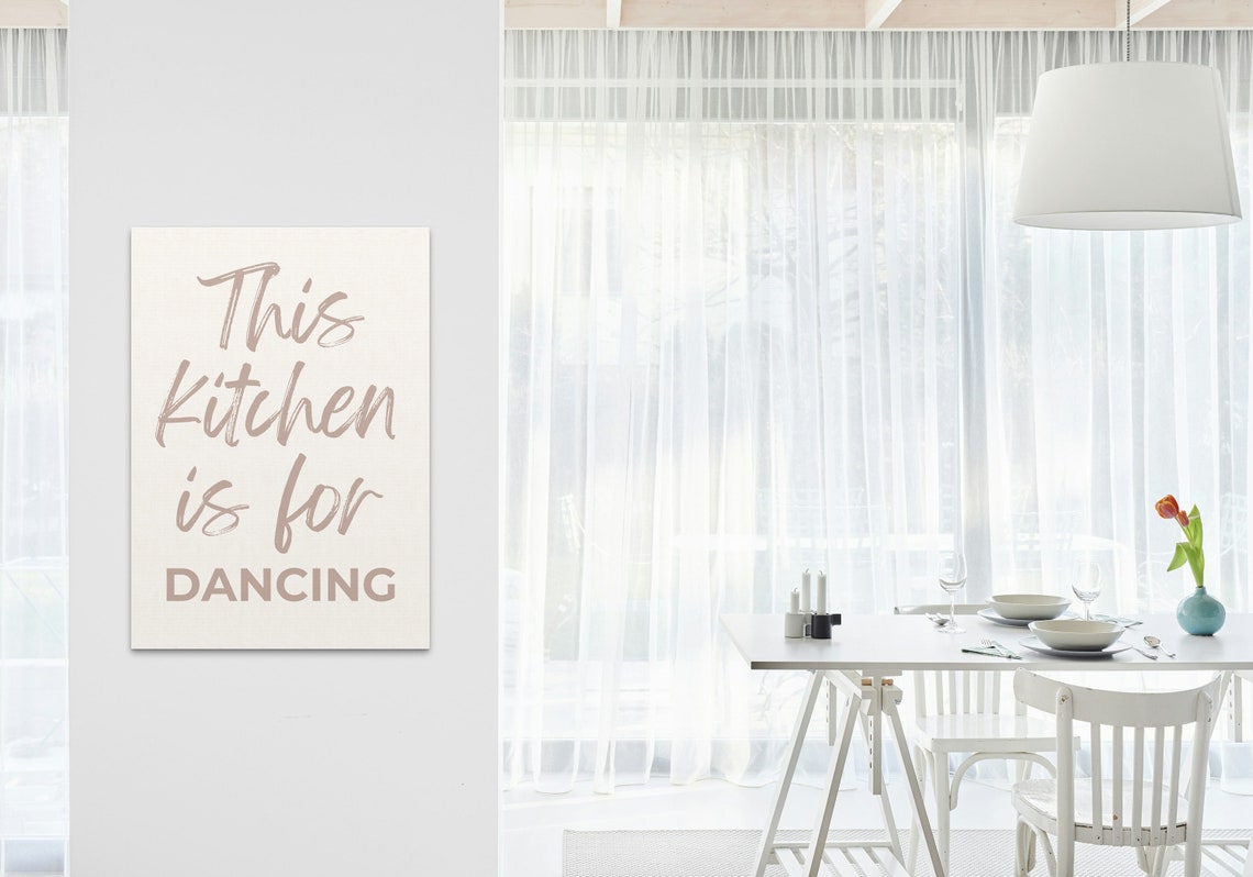 This Kitchen Is For Dancing Beige Script Fun Kitchen Quote Poster - Image 3