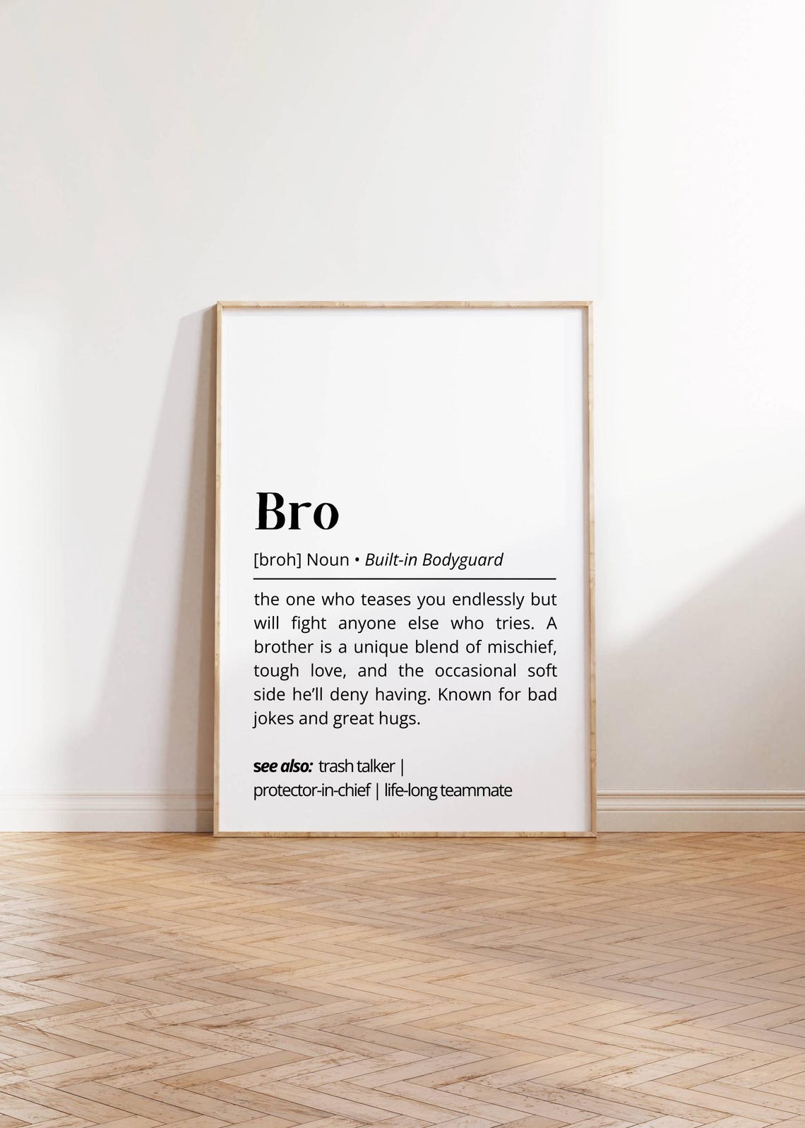 Bro Definition Wall Art Personalized Gift Poster Gift For Brothers Humorous Minimalist Typography Art Decor Family Prints - Image 2
