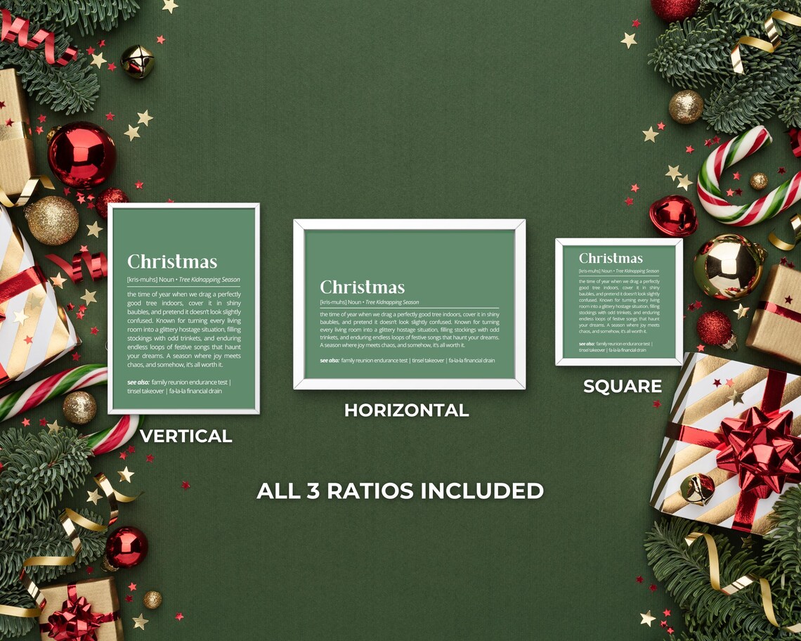 Christmas Funny Tree Kidnapping Season Definition Green Poster - Image 3