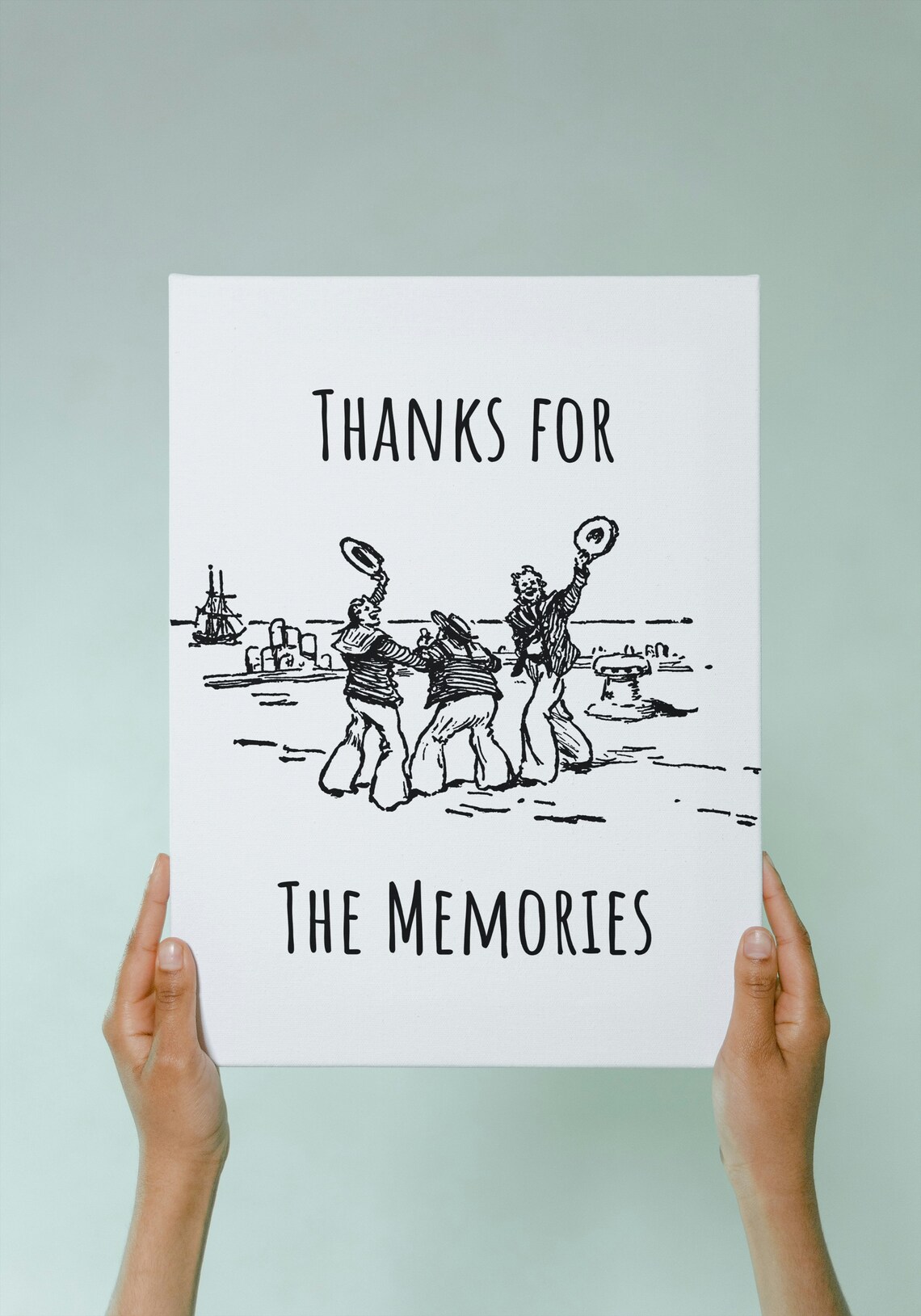 Thanks for the Memories Sailor Sketch Nautical Farewell Gift Poster - Image 2