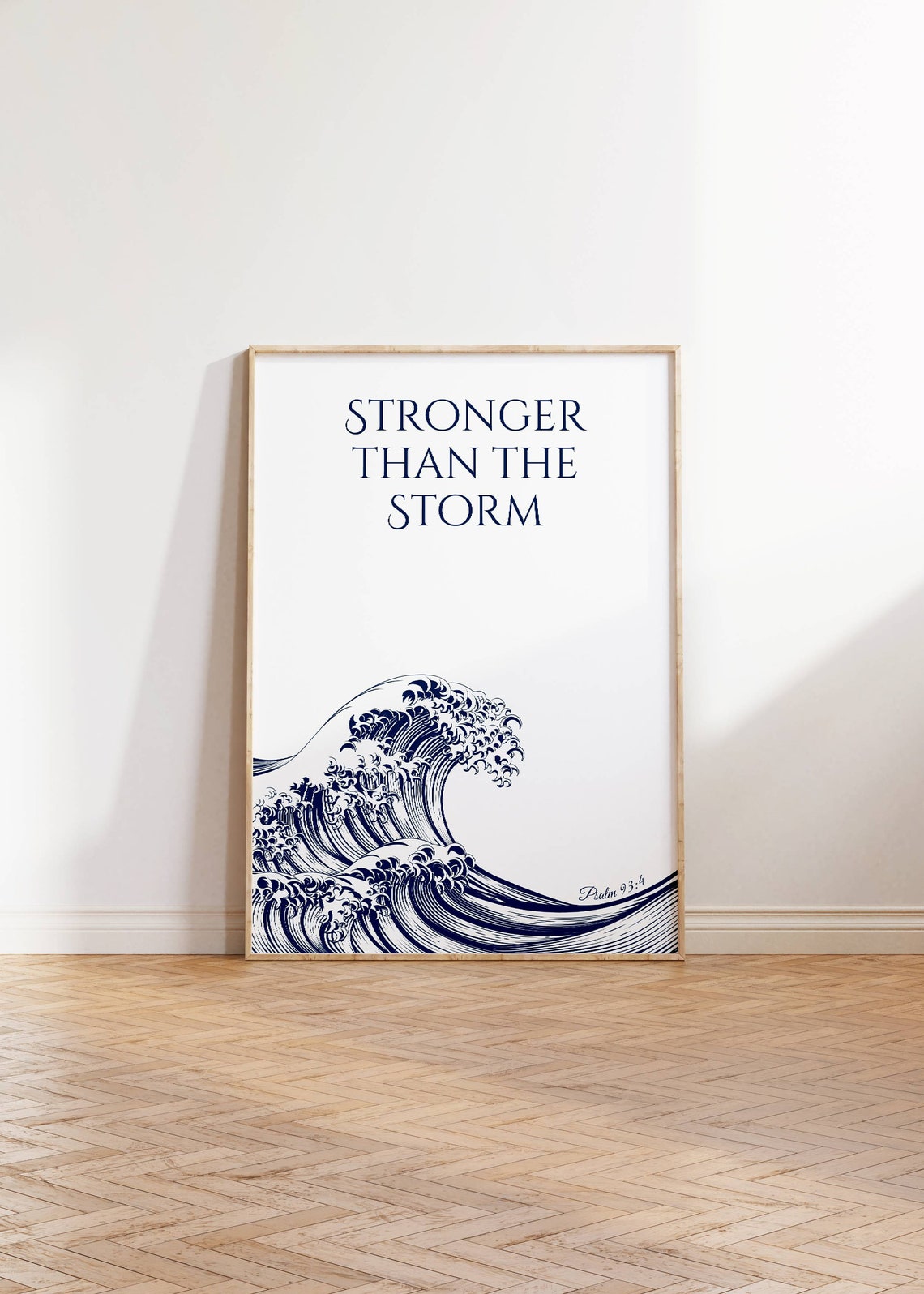 Mightier Than The Waves Wall Art Prints Minimalist Poster Art Christian Wall Art Ocean Wave Poster Psalm 93 Bible Scripture Wall Art Prints