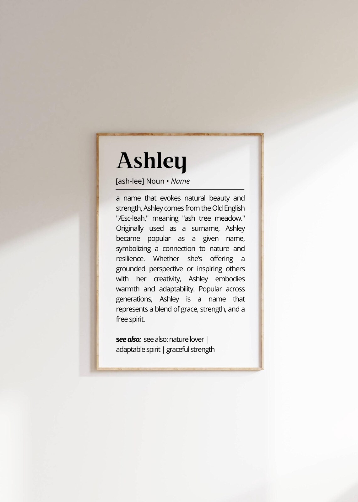 Ashley Name Definition Personalised Art Print - Image 2