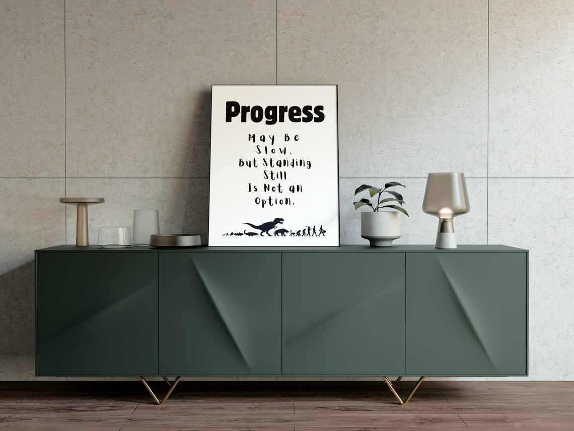 Progress May Be Slow Standing Still Is Not an Option Dino Poster - Image 2