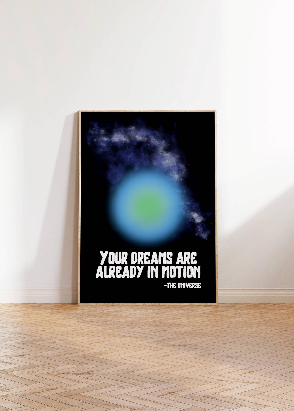 Your Dreams Are Already In Motion Blue Aura Manifestation Poster - Image 3