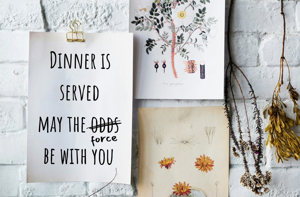 Dinner Is Served May the Force Be with You Funny Kitchen Poster - Image 2