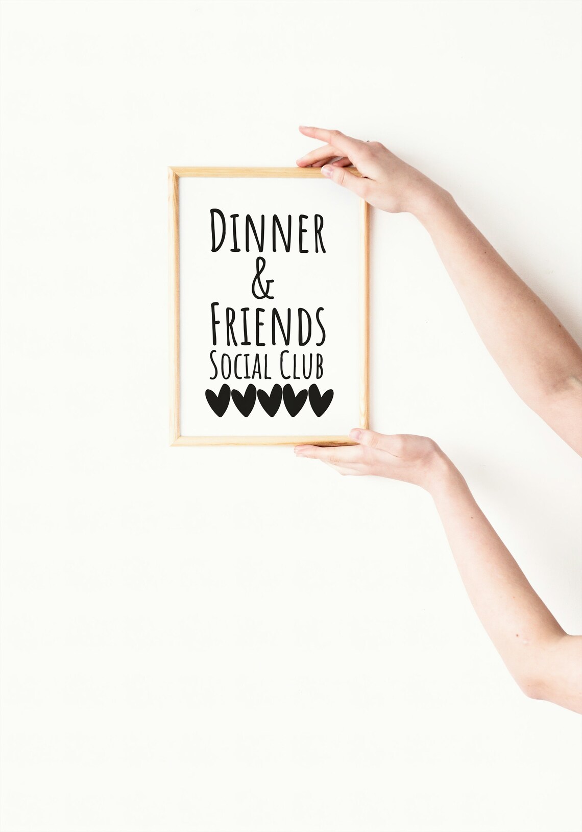 Dinner And Friends Social Club Quote Cute Kitchen Wall Poster - Image 4