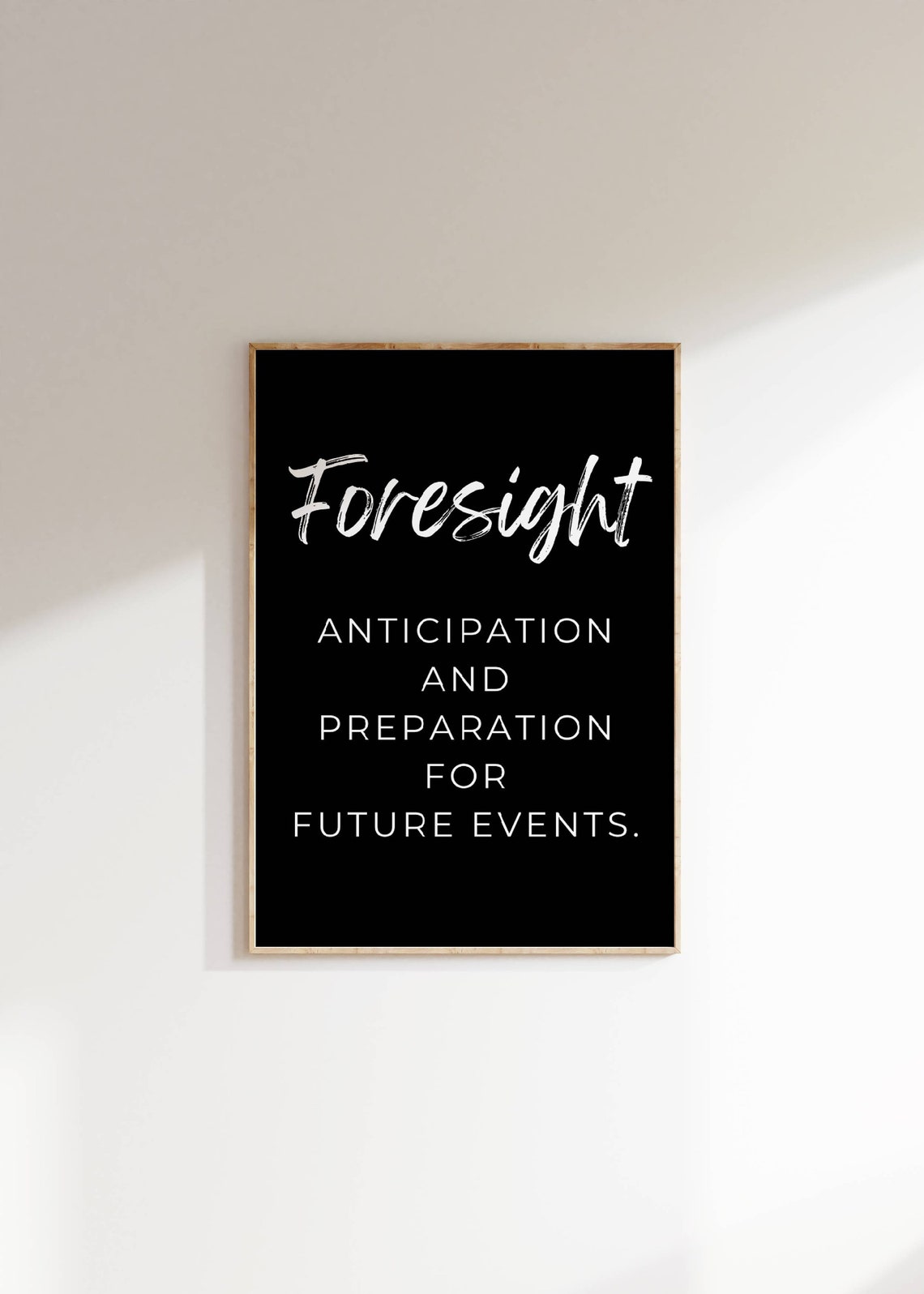 Foresight Definition Minimalist Typography Motivational Wall Poster - Image 3