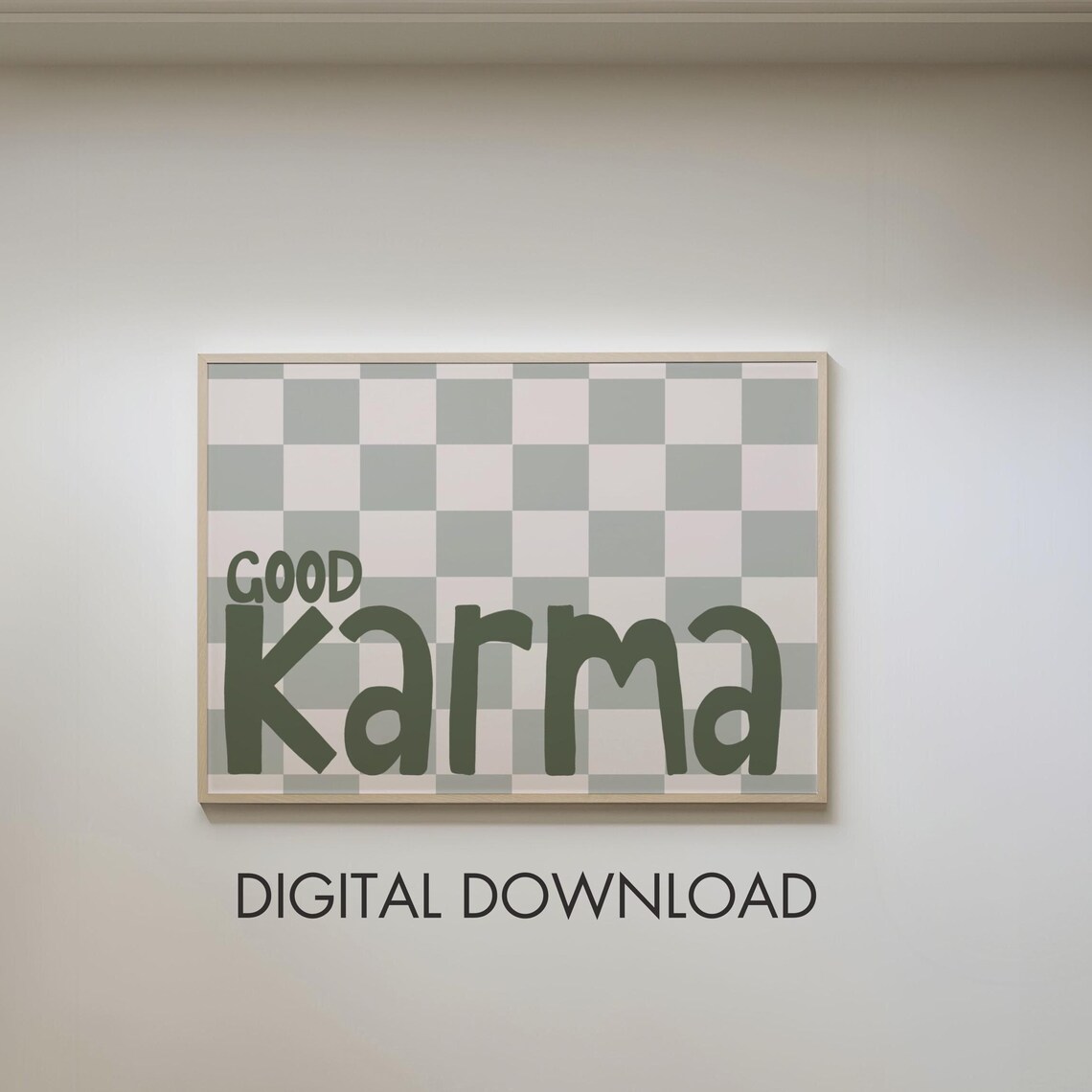 Good Karma Green Inspirational Typography Art Print