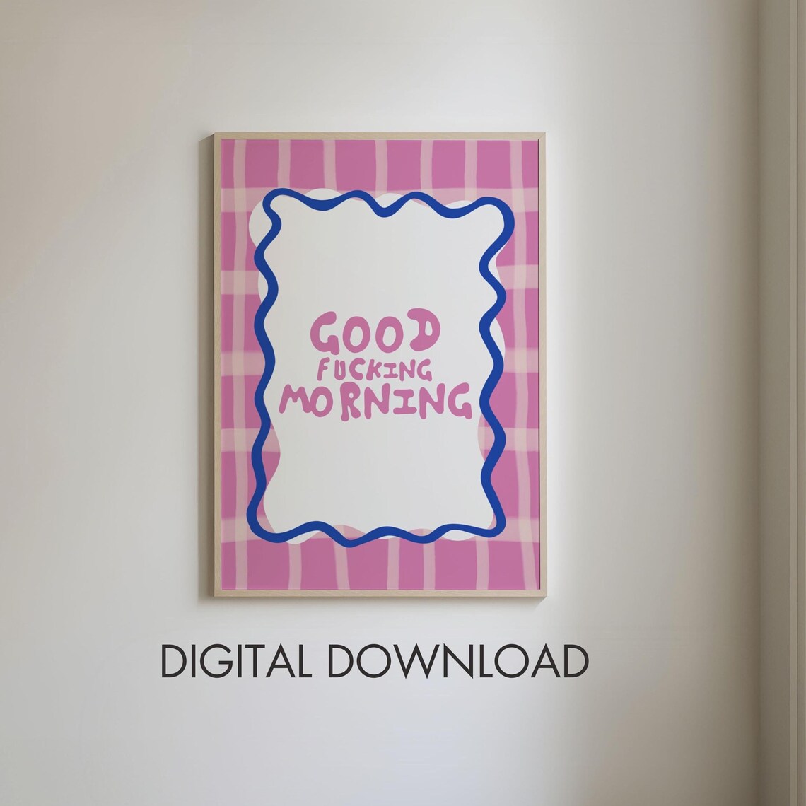 Good Morning Print Above Bed Artwork Bedroom Decor Aesthetic Poster Cute Typography Print