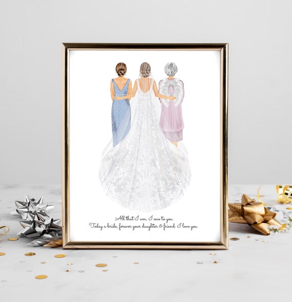 Bride Mom and Grandmother Three Generations Portrait Quote Poster