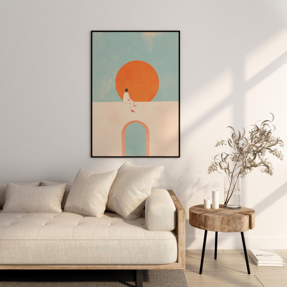 Minimalist Abstract Sunset Wall Art Abstract Sun Art Modern Wall Decor Minimal Art Print Minimal Sunset Art Contemporary Architecture Art - Image 4