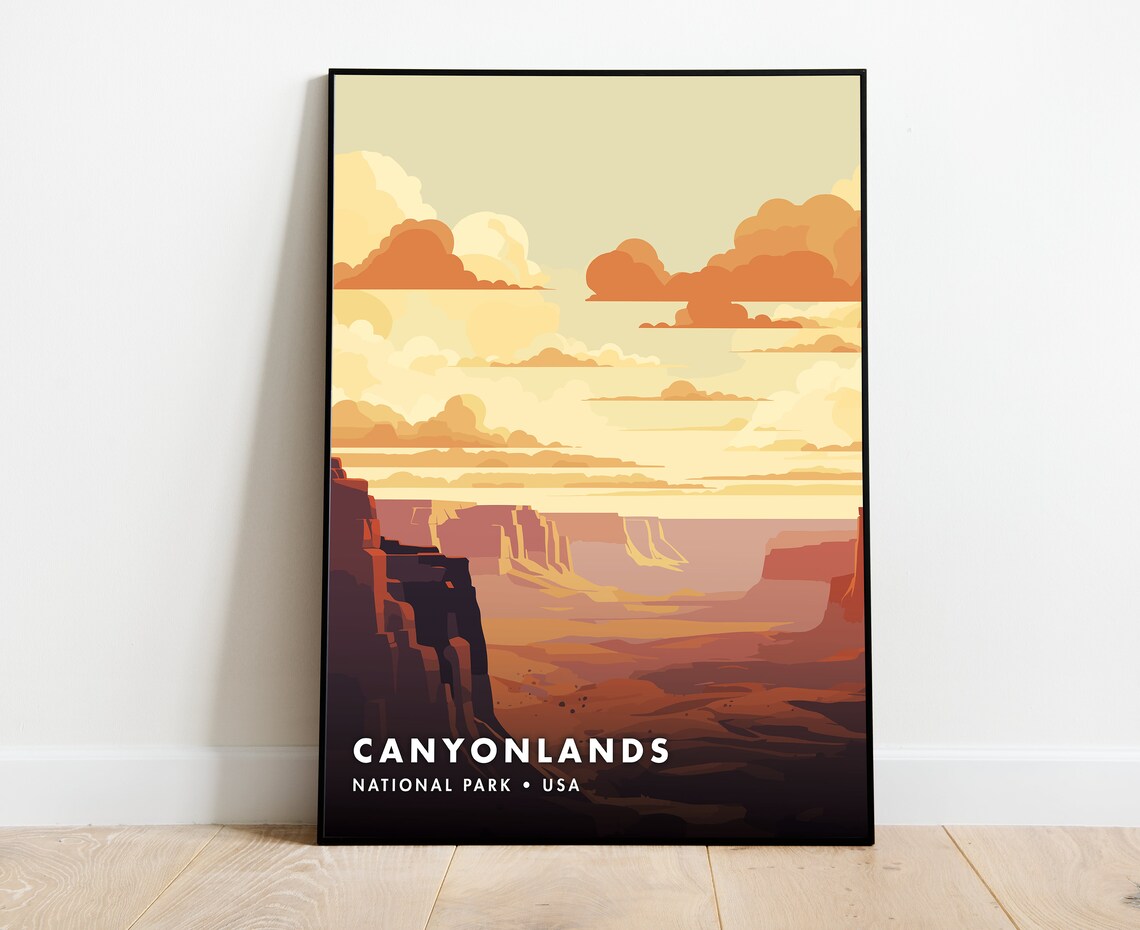 Canyonlands National Park USA Desert Sunset Canyon Landscape Poster