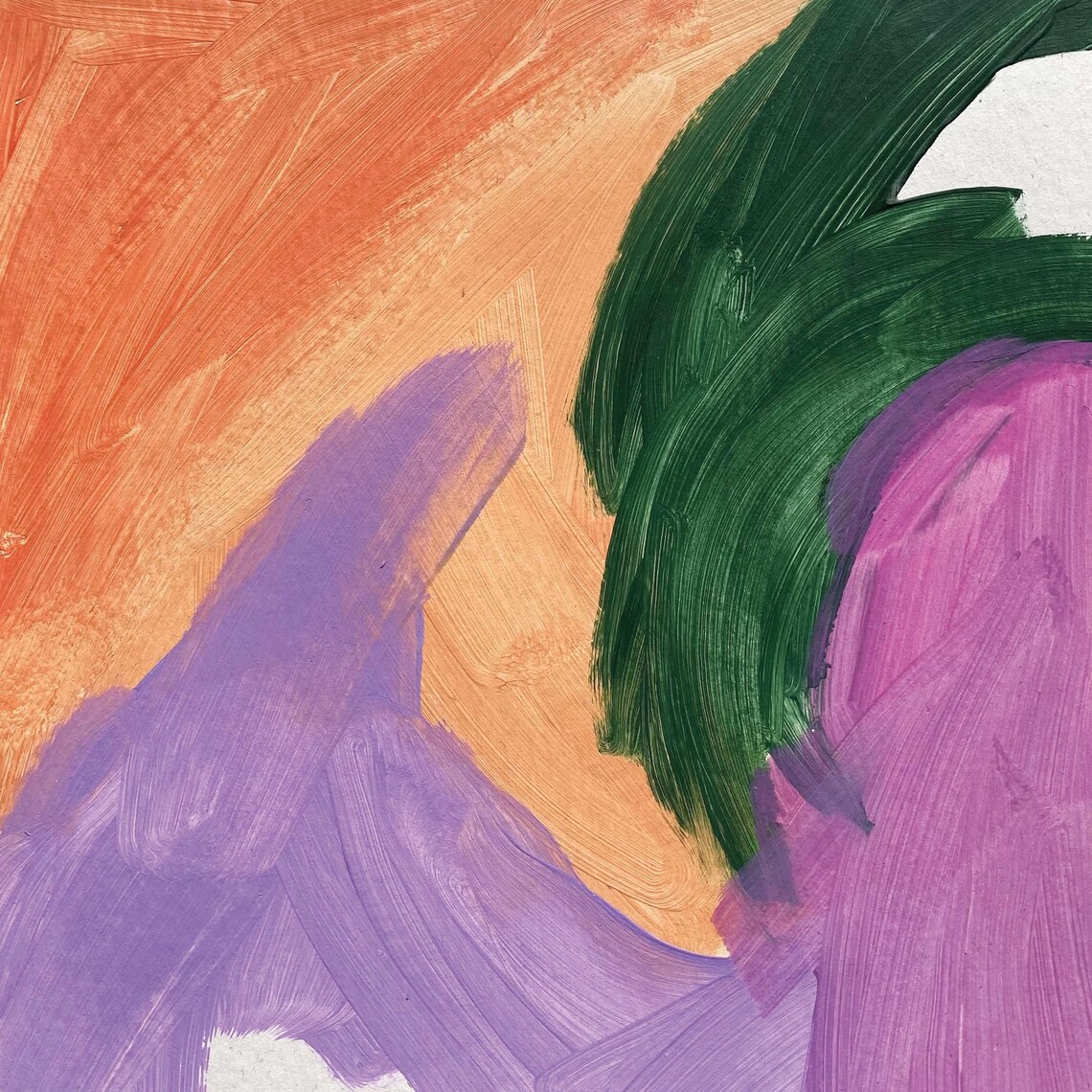 Sabrina Clausen Abstract Brushstrokes in Orange Green Purple Poster - Image 3