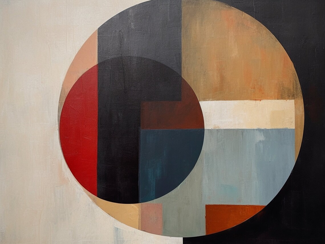 Muted Circles Modern Abstract, Minimal Layout