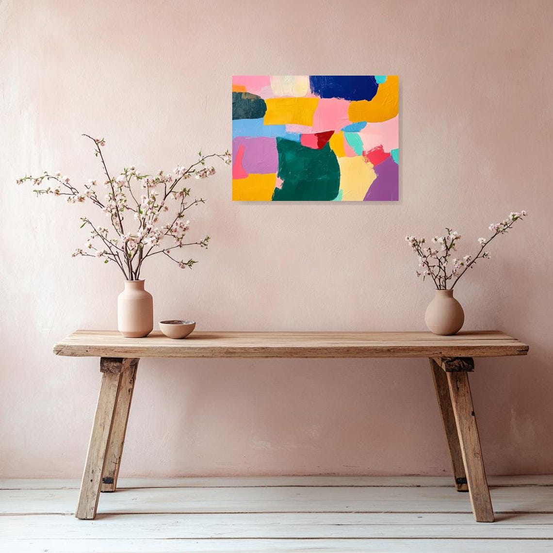 Miro-Style Bold Color Block Abstract Modern Painting for Home Poster - Image 3