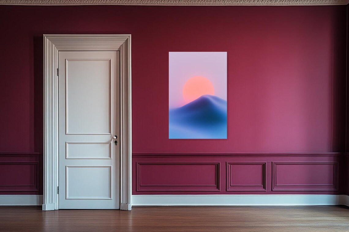 Monet-Inspired Minimalist Landscape Art Print - Image 3