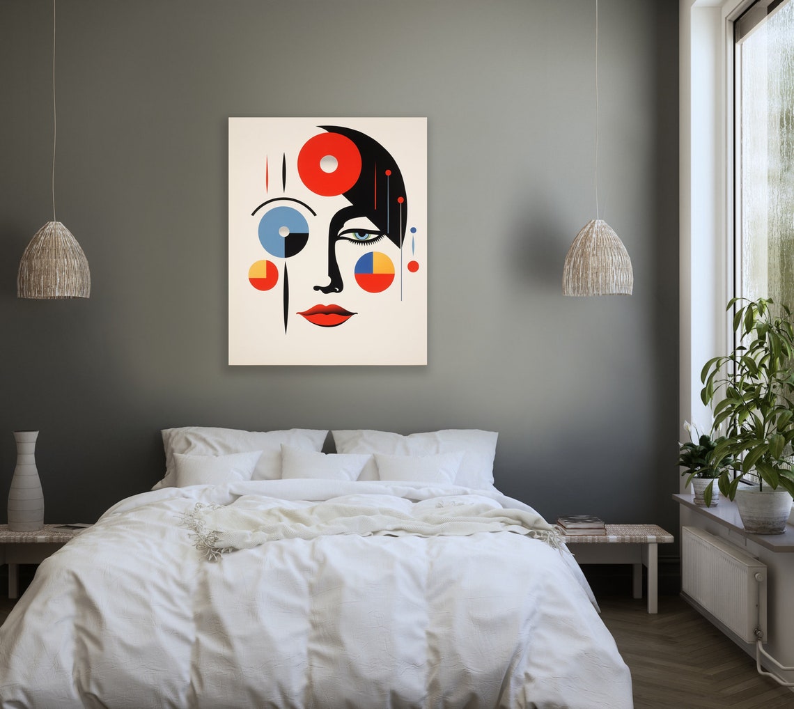 Geometric Abstract Woman Face in Colorful Modern Style Poster - Image 2