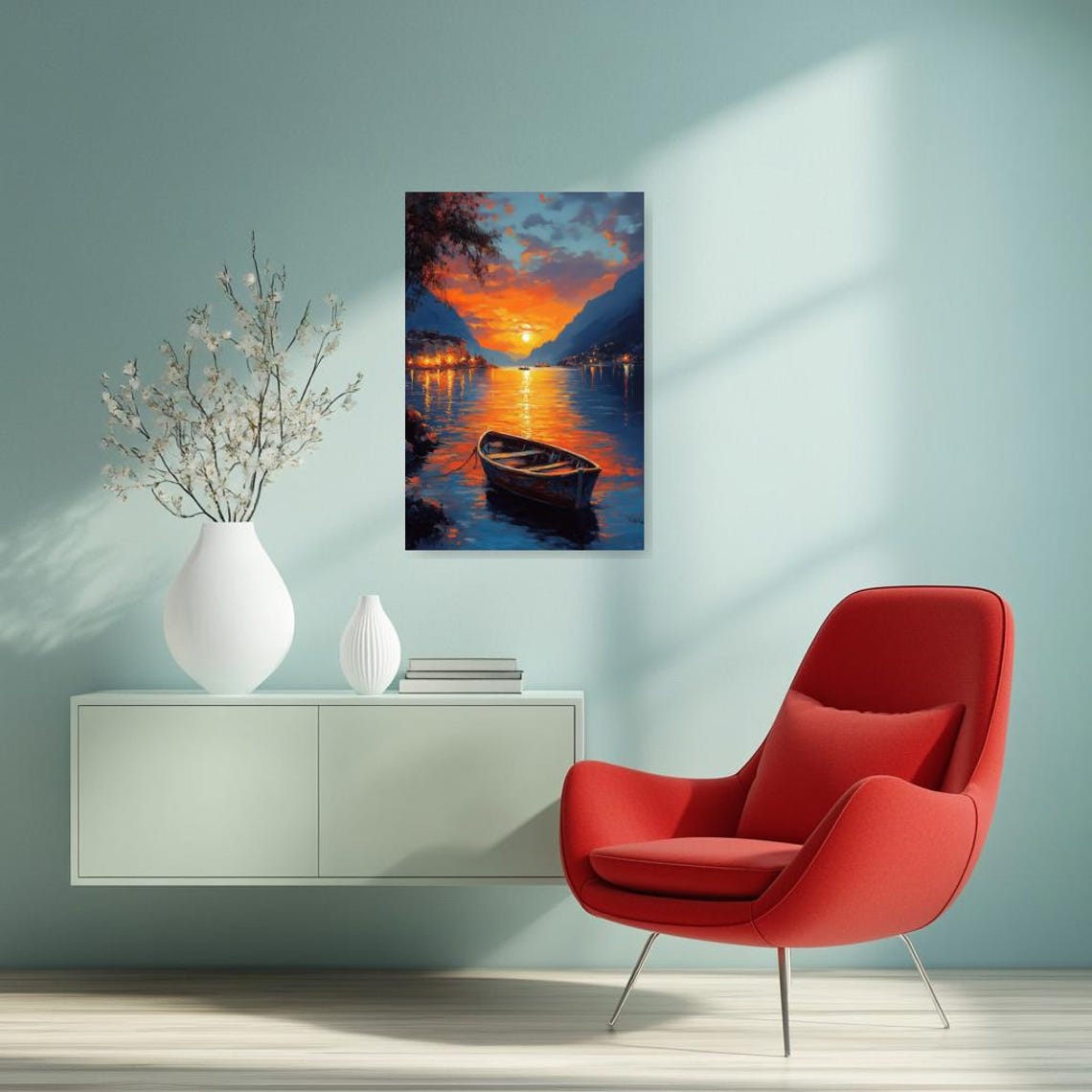 Vibrant Sunset Reflections Print Inspired By Impressionist Artists Stunning Wall Art For Home Decor And Relaxation - Image 3