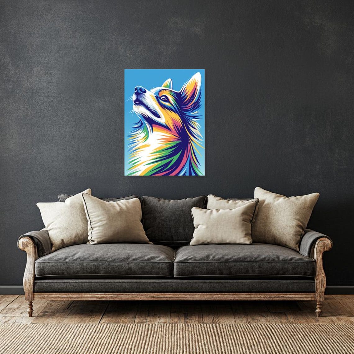 Vibrant Corgi Print In Pop Art Style With Bold Colors For Pet Lovers Wall Art Home Decor - Image 2