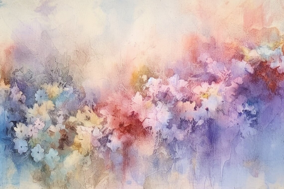 Colorful Dreams Pastel Flower Meadow Abstract Watercolor Poster