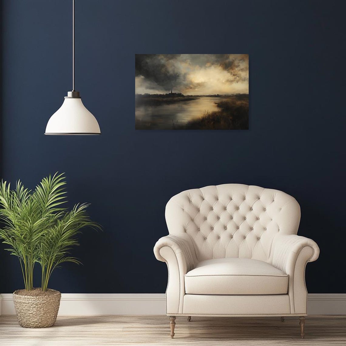 Custom Print Inspired By Romantic Landscape Artists Moody Tones And Reflective Waters Wall Art For Home Decor - Image 2