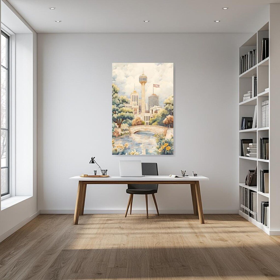 Charming Landscape, Impressionist Style Botanical Elements - Image 3