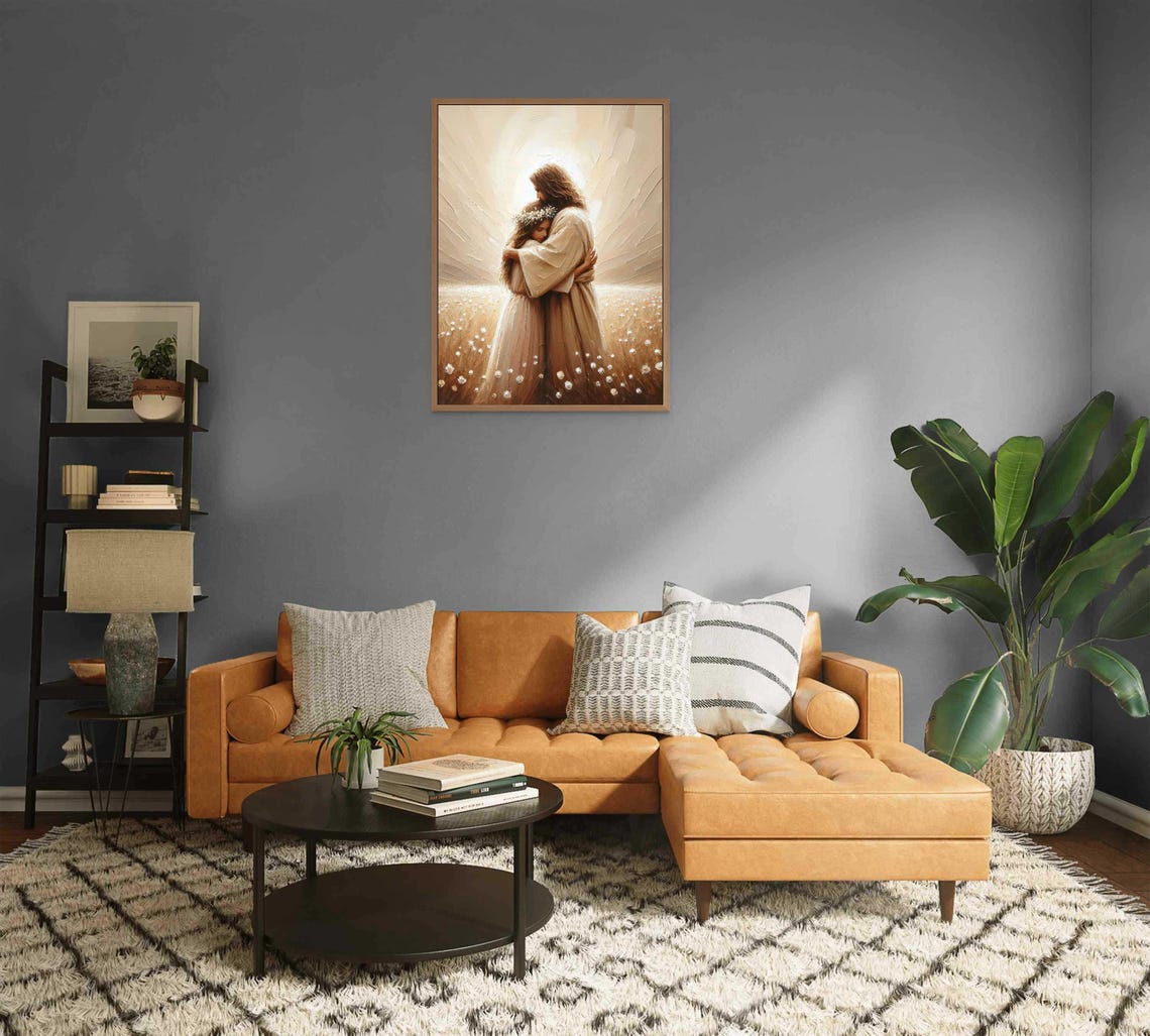 Age Of Christianity Modern Christian Art Jesus Hugging Girl Jesus Picture Lds Painting Bible Painting Jesus And Woman Christ Poster - Image 2