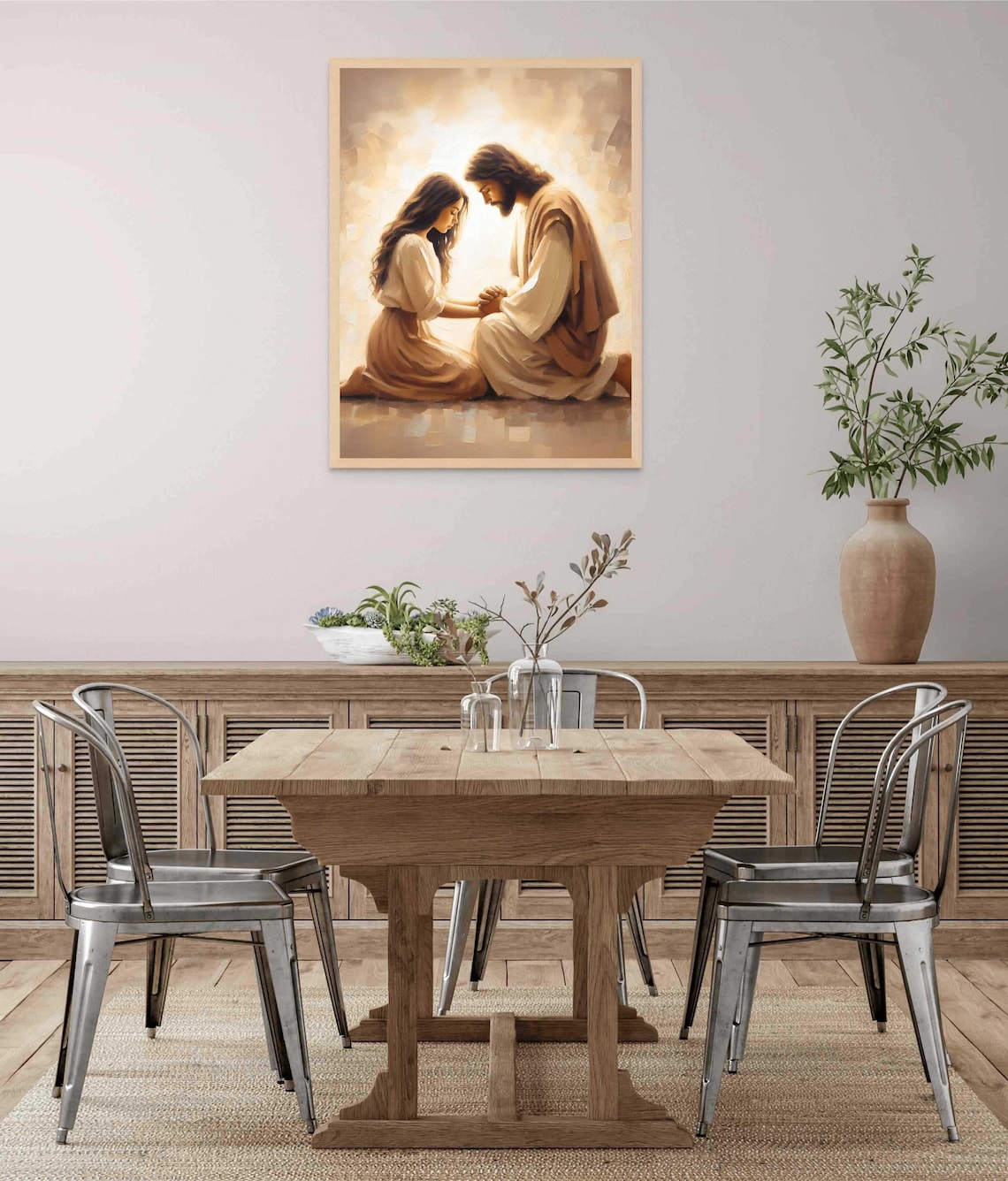 Comfort In Him, Jesus Hugging Girl Art Print - Image 5