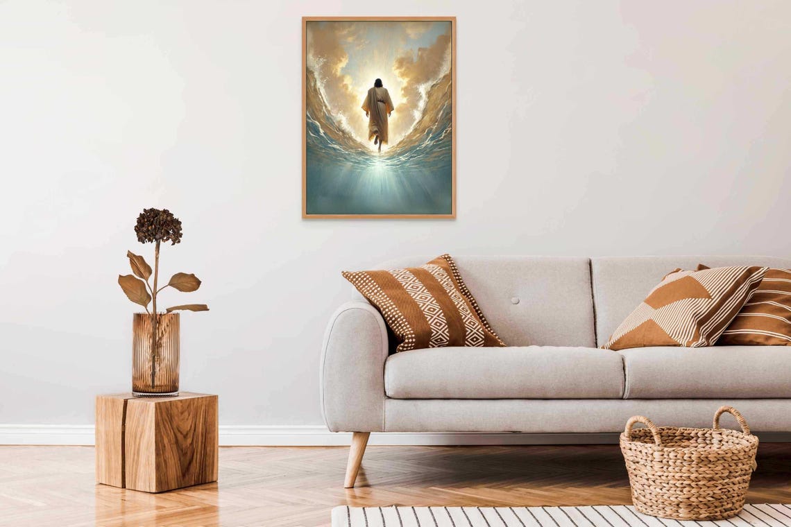 Jesus Walking On Water Modern Christian Art Picture Of Jesus Jesus Prints Lds Painting Bible Wall Art Christian Watercolor Jesus Art - Image 4