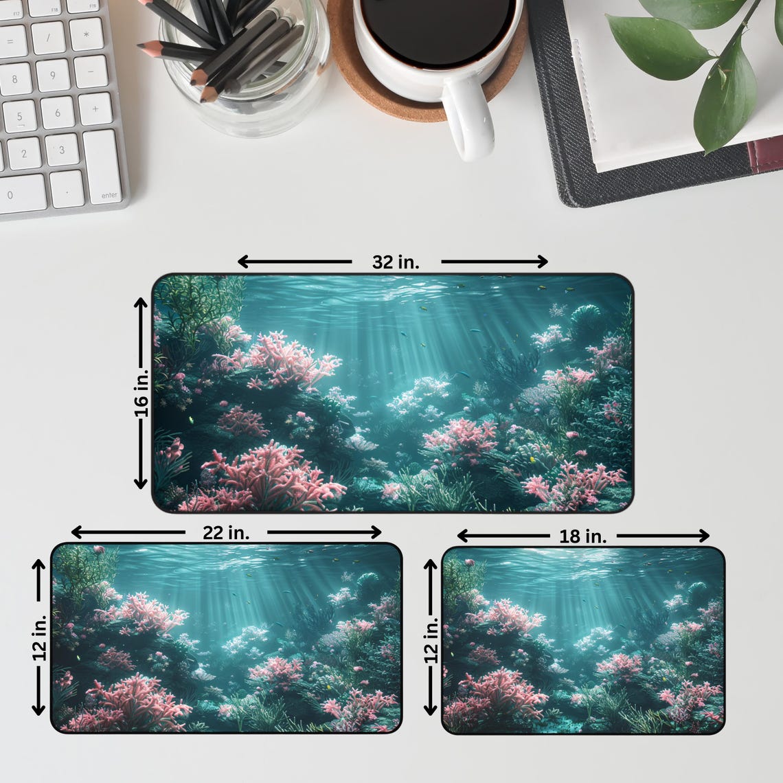 Underwater Coral Reef Pink Corals Sun Rays Ocean Sea Life Poster - Image 5