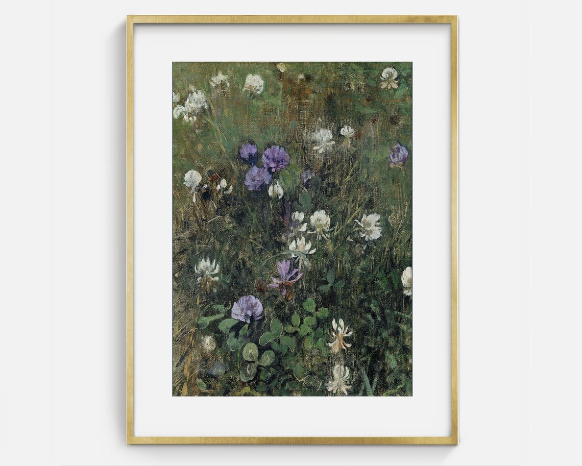 Purple Florals, Vintage Oil Painting Art Print - Image 2