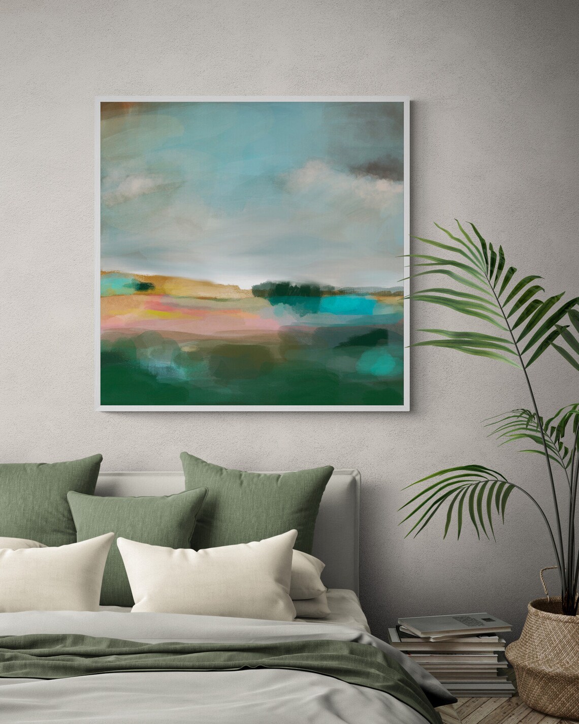 Green Landscape Farmhouse Art Print, Rustic Decor - Image 4