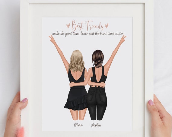 Personalized Best Friend Birthday Gift Art Print