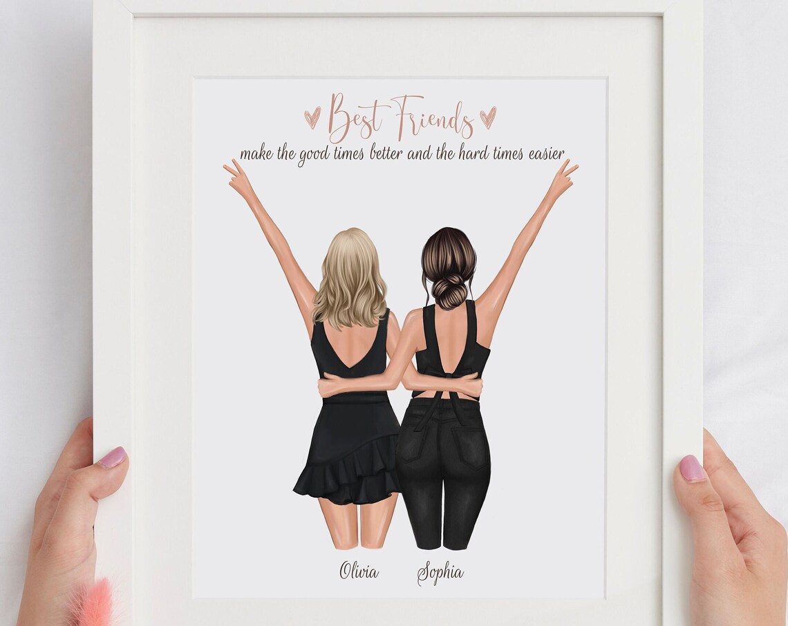 Personalized Best Friend Birthday Gift Art Print