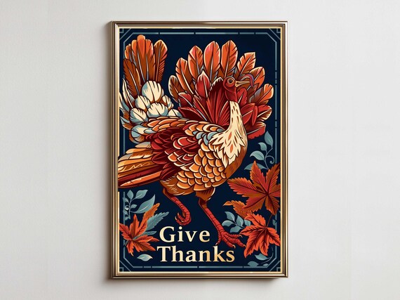 Colorful Thanksgiving Art Vintage Maximalist Home Decor Farmhouse Wall Rustic French Country Cozy Cottage Core