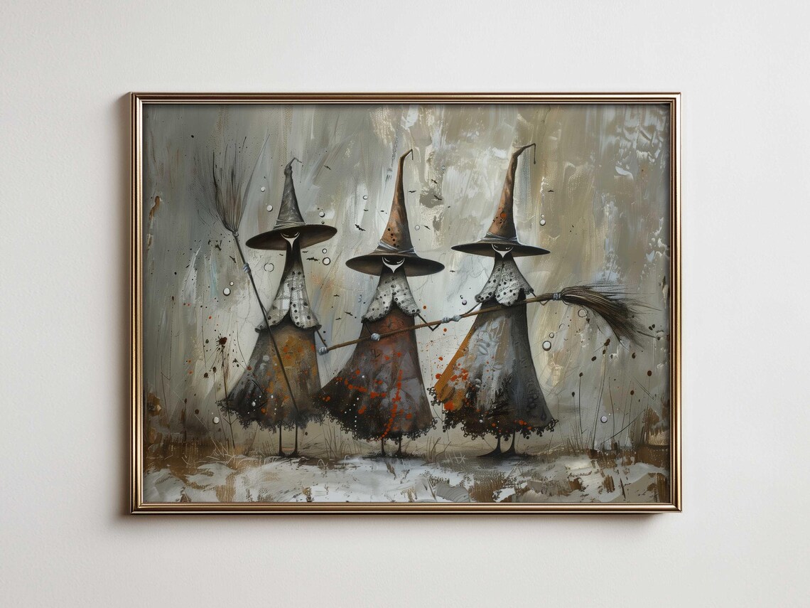 Magical Witchy Halloween Poster, Rustic Farmhouse