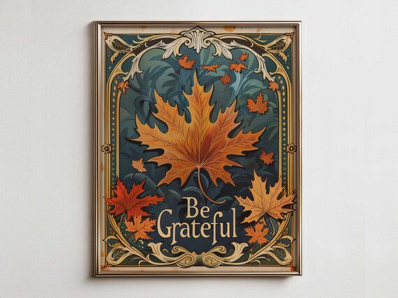 Colorful Thanksgiving Art Vintage Maximalist Home Decor Farmhouse Wall Rustic French Country Cozy Cottage Core
