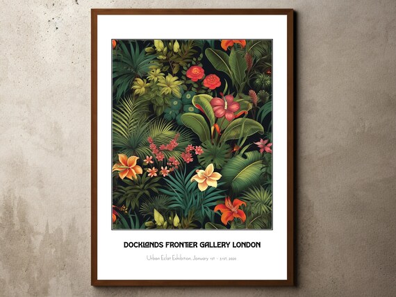 Henri Rousseau Print Poster Tropical Decor Botanical Jungle Exhibition Art Vintage Wall