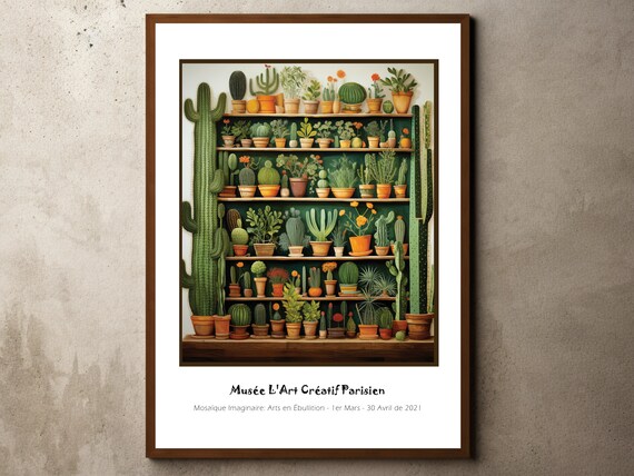 Henri Rousseau Print Poster Tropical Decor Botanical Jungle Exhibition Cacti Art Cactus Vintage Wall