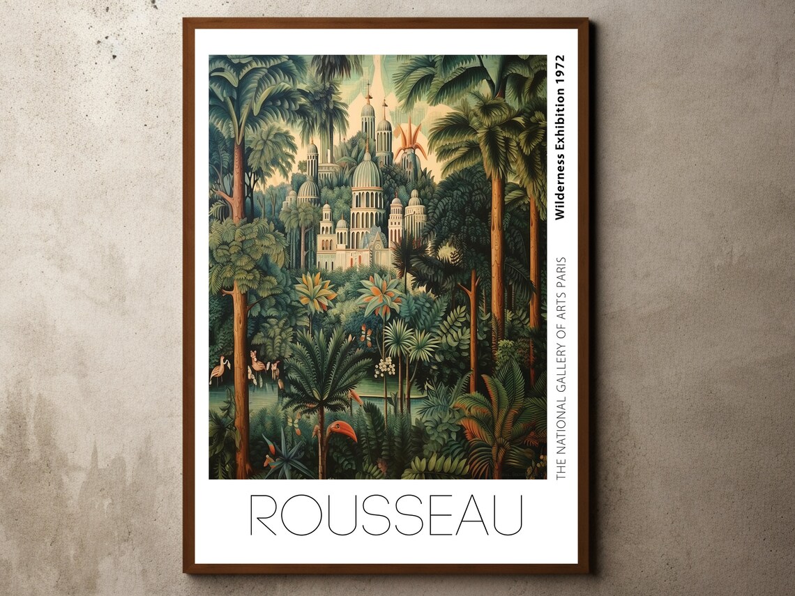 Jungle City Palace Rousseau Exhibition 1972 Tropical Art Poster