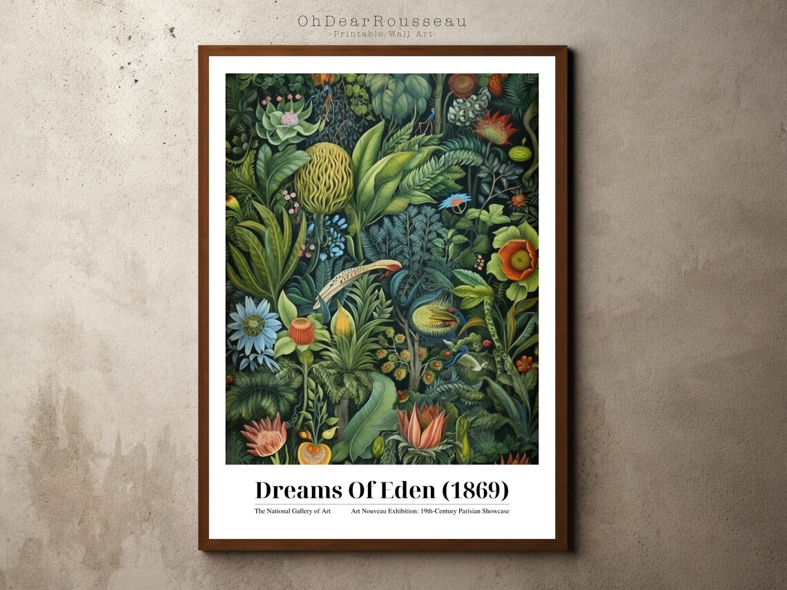 Dreams Of Eden 1869 Art Nouveau Exhibition Vintage Botanical Print
