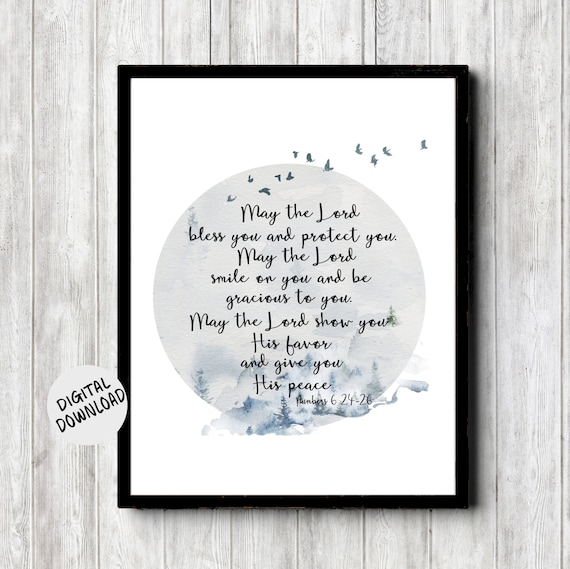 Numbers 6 24 26 May The Lord Bless You Scripture Circle Art Print