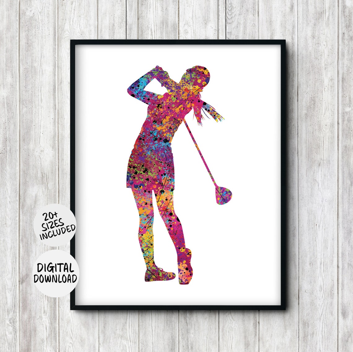 Female Golf Art Print Womens Golf Gift For Wife Girlfriend Teen Girl Golfer Room Decor Ladies Sport Poster In Multi Color