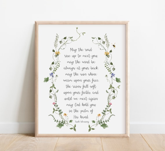 May the Road Rise Up to Meet You Irish Blessing Prayer Poster