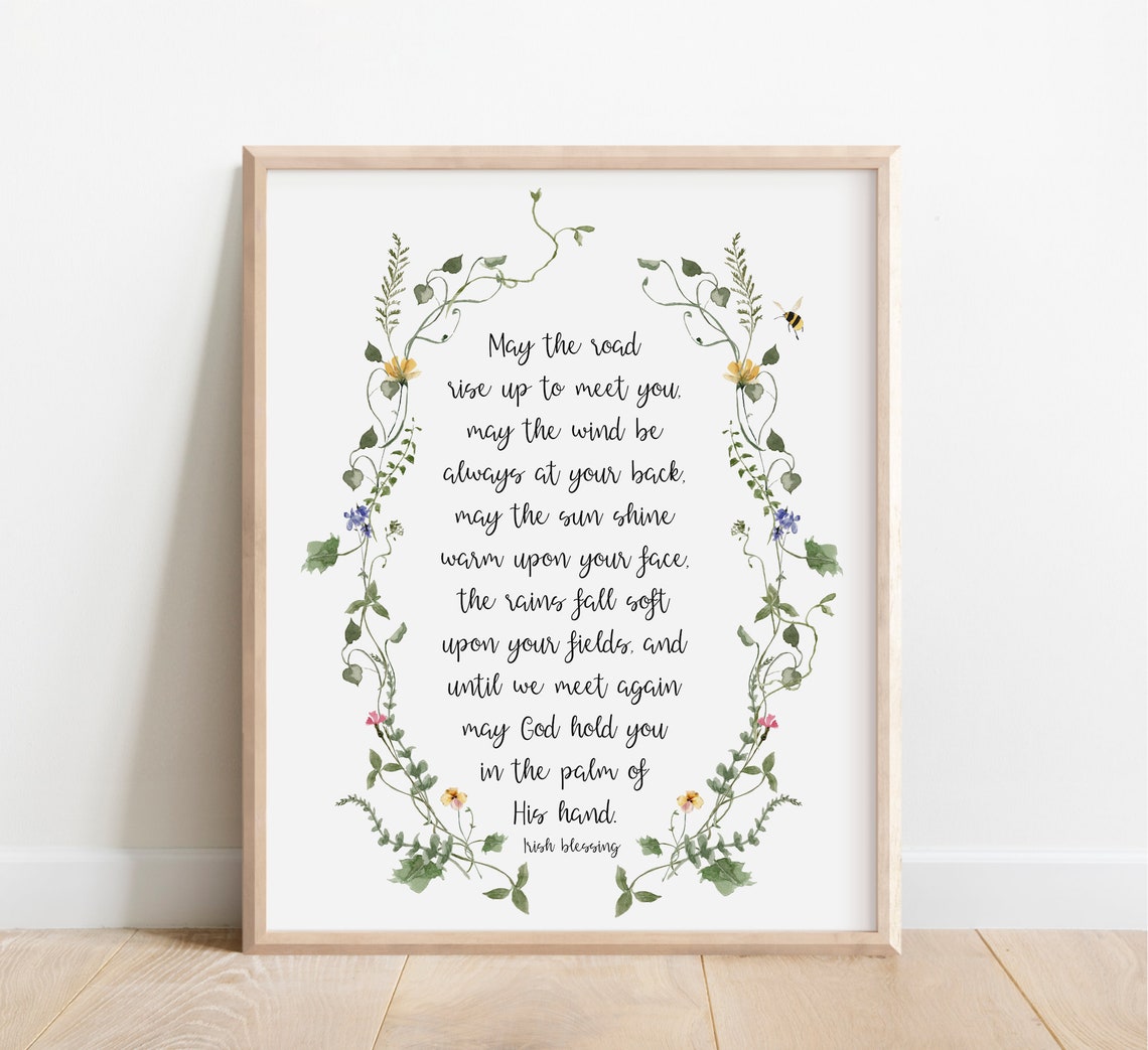 May the Road Rise Up to Meet You Irish Blessing Prayer Poster