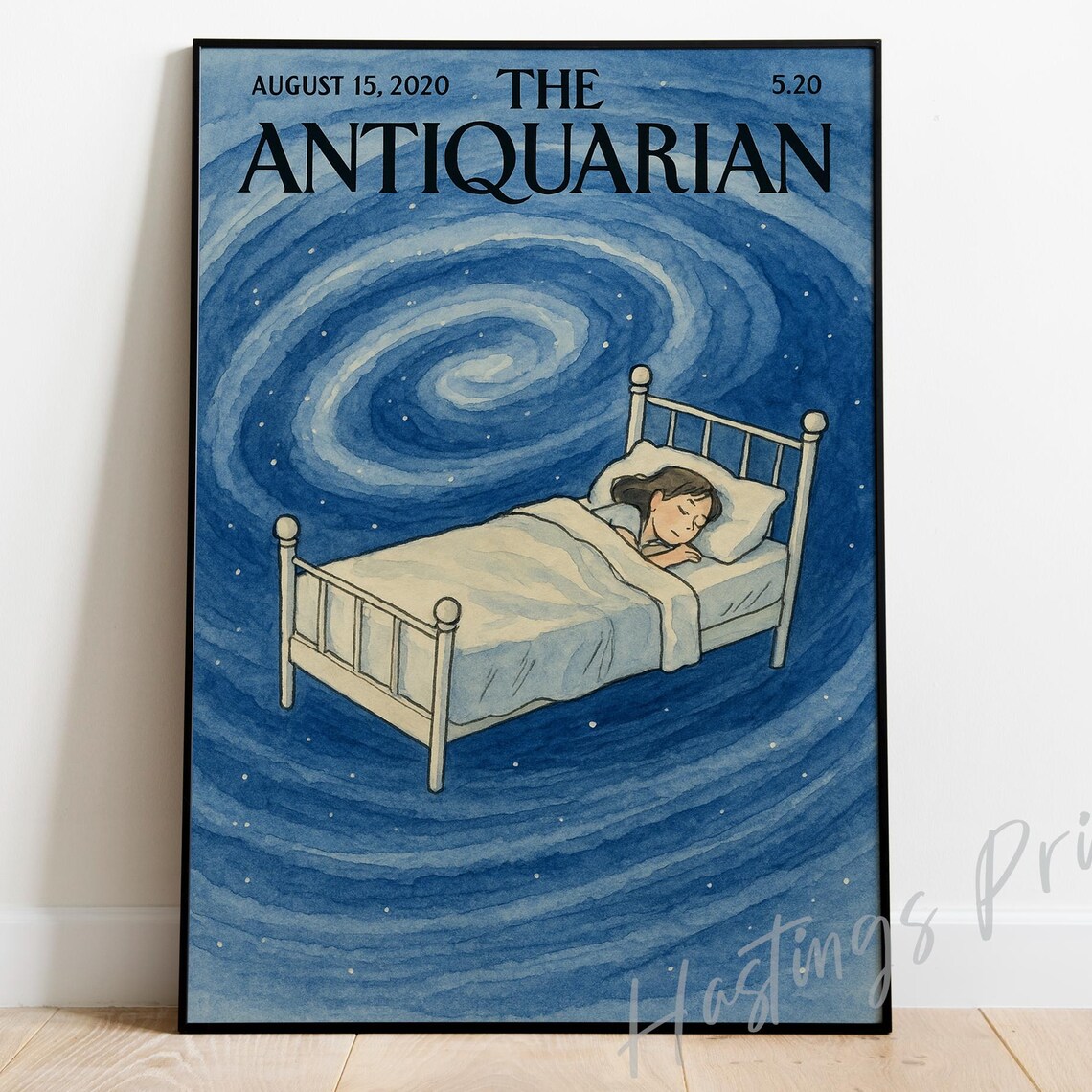 The Antiquarian 2020 Cover Sleeping Girl In Swirling Night Sky Print