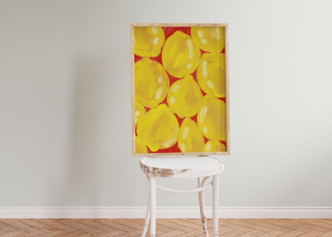 Lemon Painting Kitchen Wall Art Print