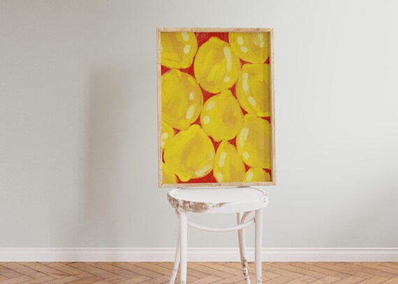 Lemon Painting Kitchen Wall Art Print