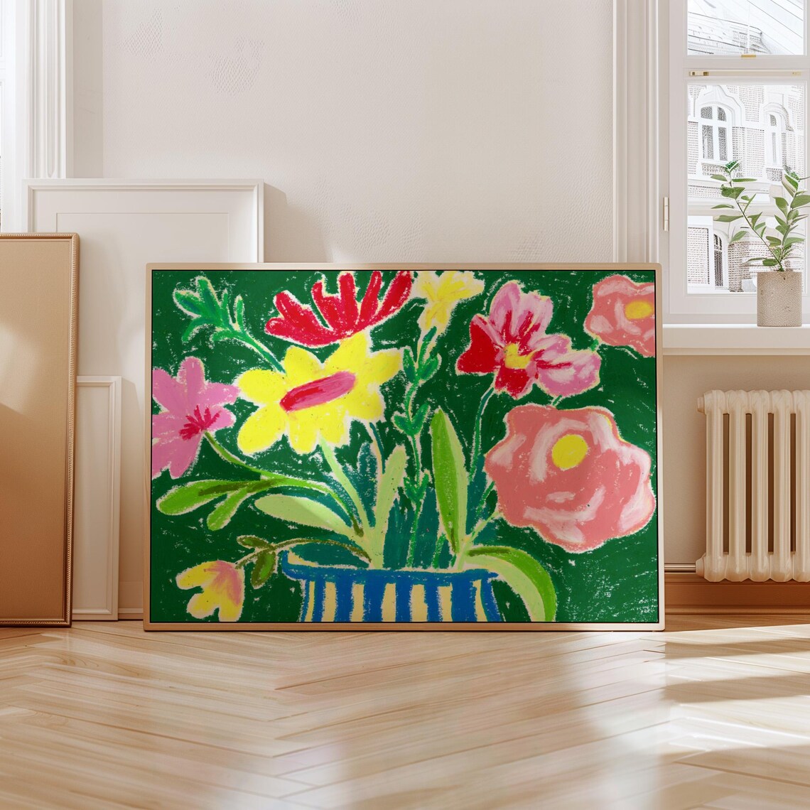 Floral Still Life Art Print, Colorful Botanical